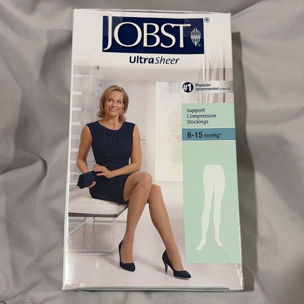 Jobst Ultra Sheer Support Medium Compression Stockings 8-15mm Hg Silky Beige